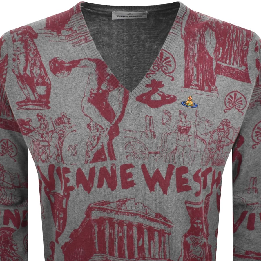 Image number 2 for Vivienne Westwood Julian V Neck Jumper Grey