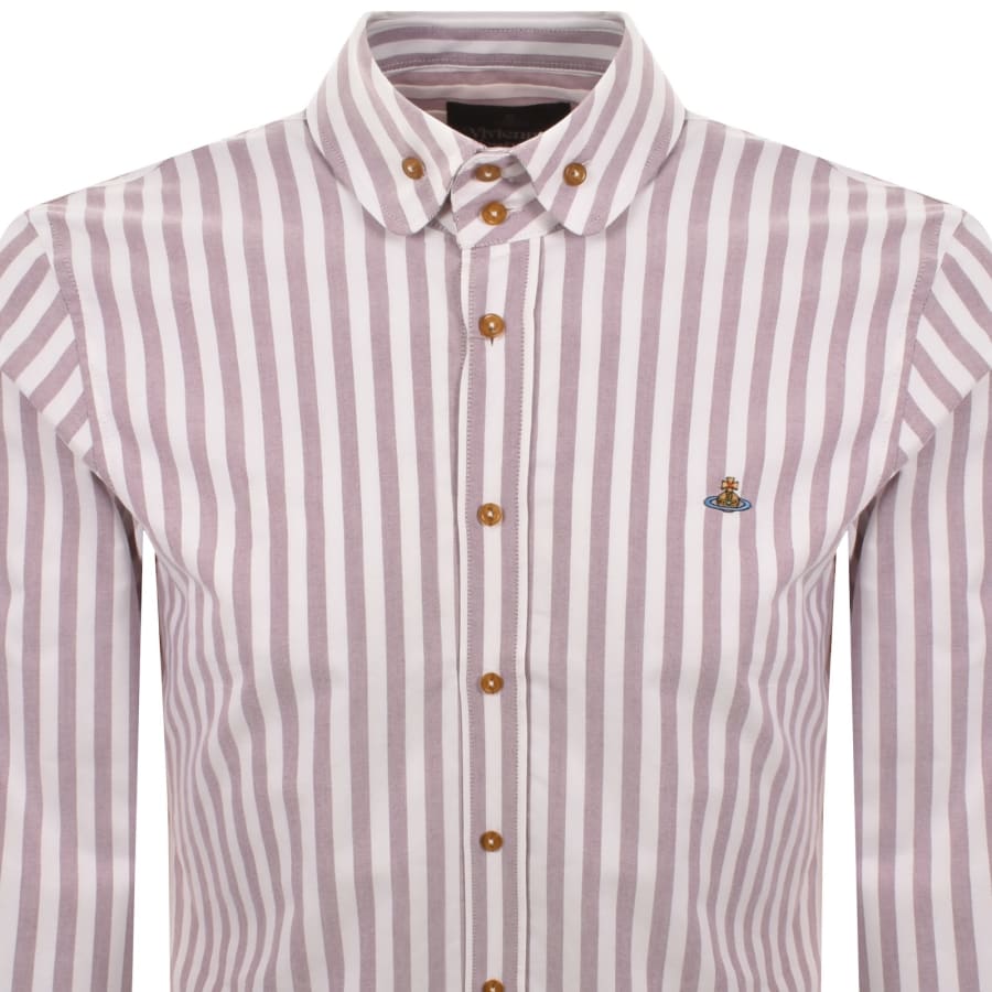 Image number 2 for Vivienne Westwood Krall Stripe Shirt Burgundy
