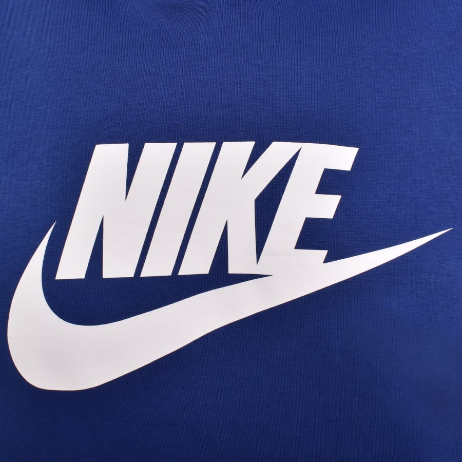 Image number 3 for Nike Logo Fleece Hoodie Blue