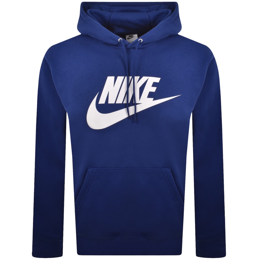 Image number 1 for Nike Logo Fleece Hoodie Blue