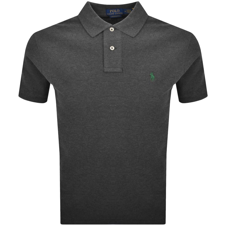 Image number 1 for Ralph Lauren Custom Slim Fit Polo T Shirt Grey