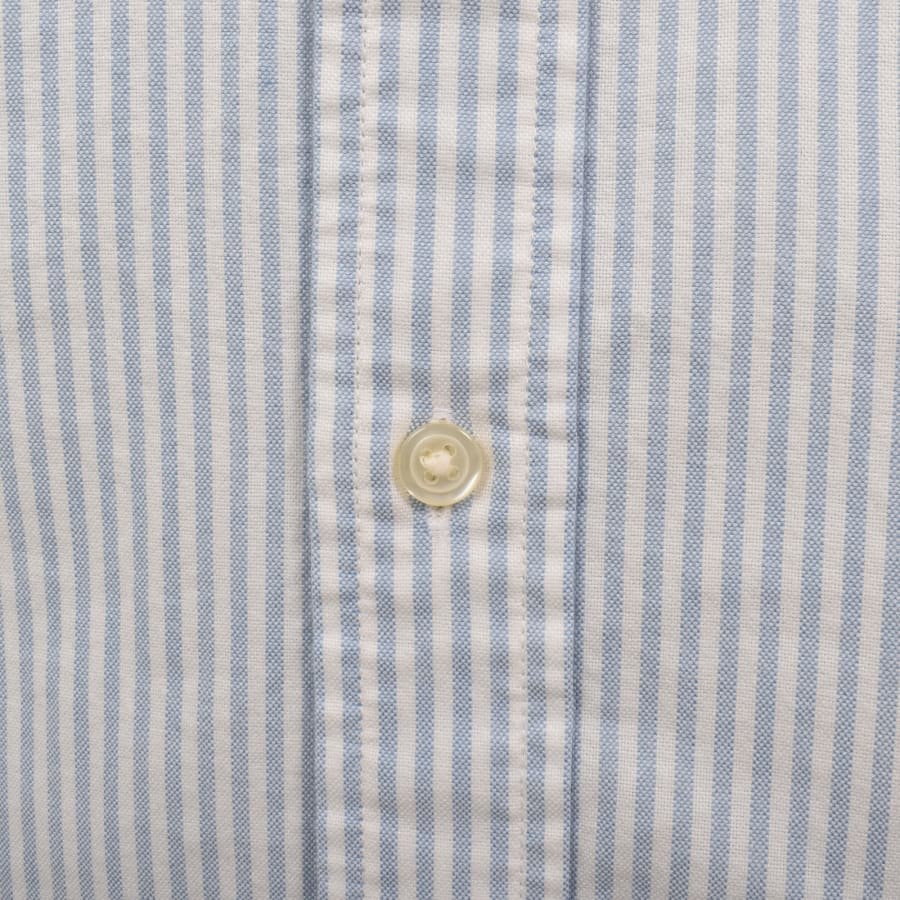 Image number 4 for Gant Poplin Stripe Long Sleeved Shirt Blue