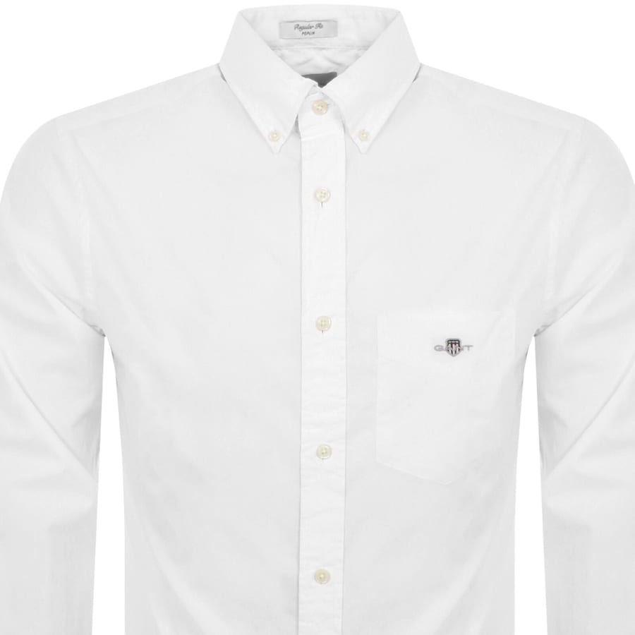 Image number 2 for Gant Oxford Long Sleeved Shirt White