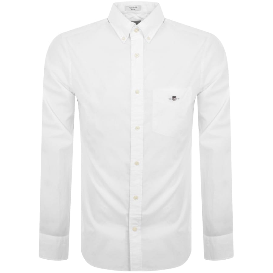 Image number 1 for Gant Oxford Long Sleeved Shirt White