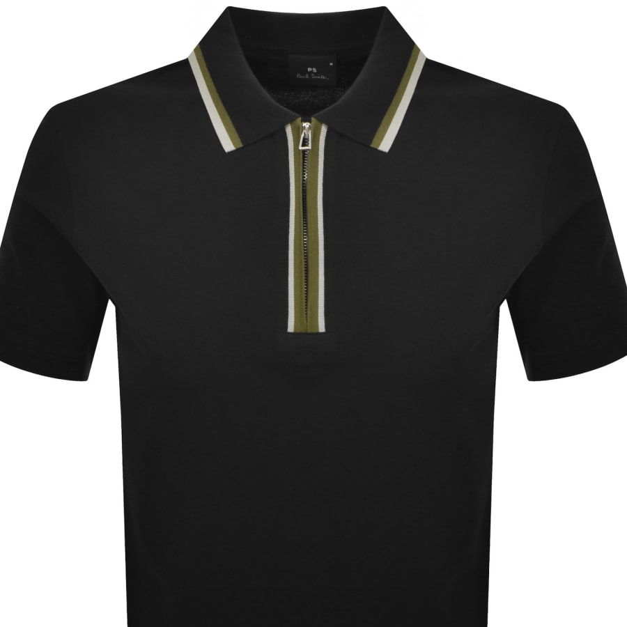 Image number 2 for Paul Smith Tipped Polo T Shirt Black
