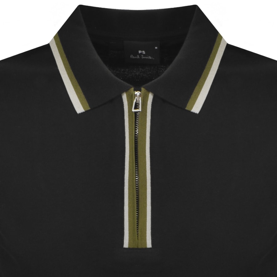 Image number 3 for Paul Smith Tipped Polo T Shirt Black