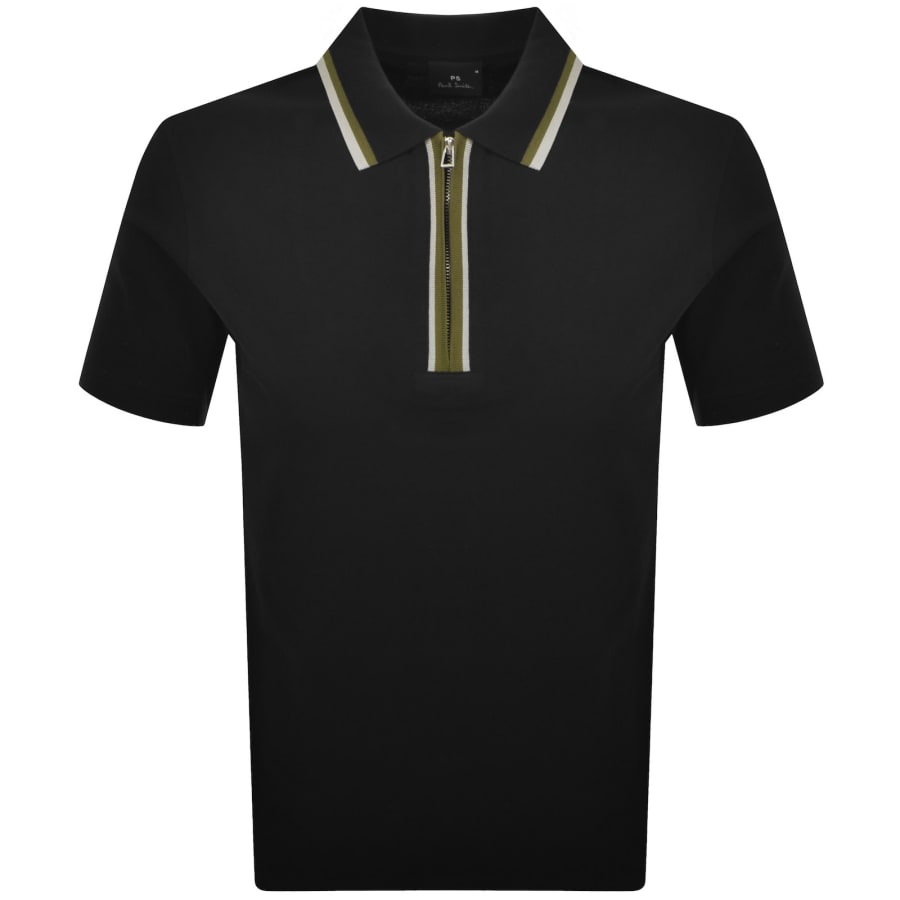 Image number 1 for Paul Smith Tipped Polo T Shirt Black