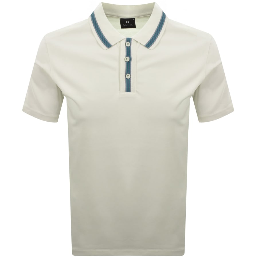 Image number 1 for Paul Smith Tipped Polo T Shirt Cream