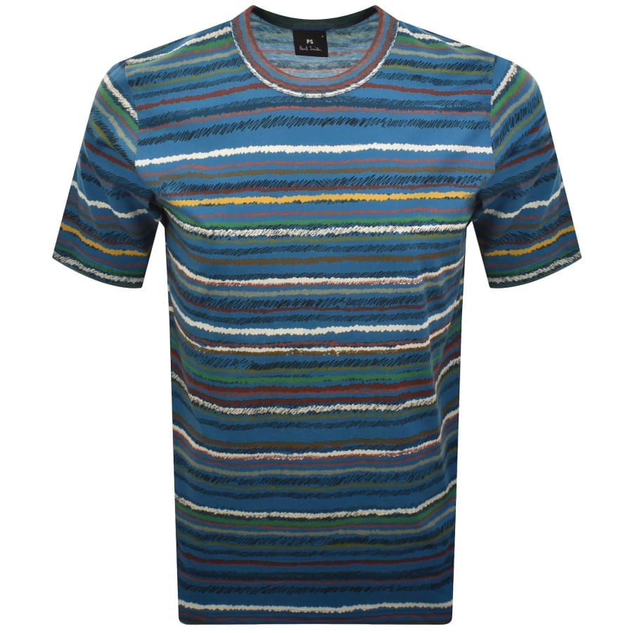 Image number 1 for Paul Smith Striped T Shirt Blue