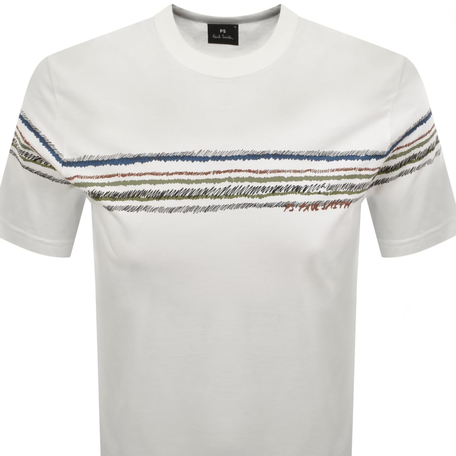 Image number 2 for Paul Smith Striped Regular Fit T Shirt White