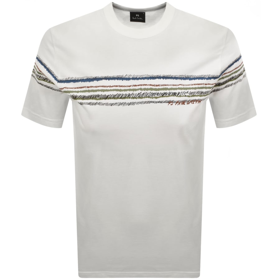 Image number 1 for Paul Smith Striped Regular Fit T Shirt White