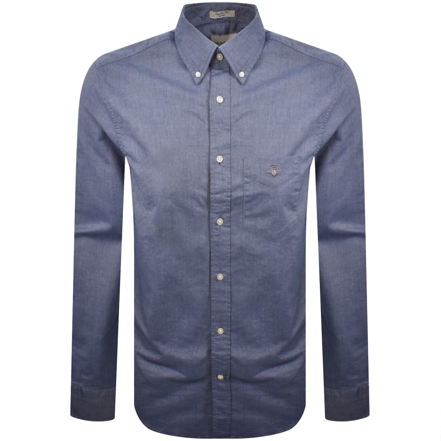 Image number 1 for Gant Oxford Long Sleeved Shirt Blue
