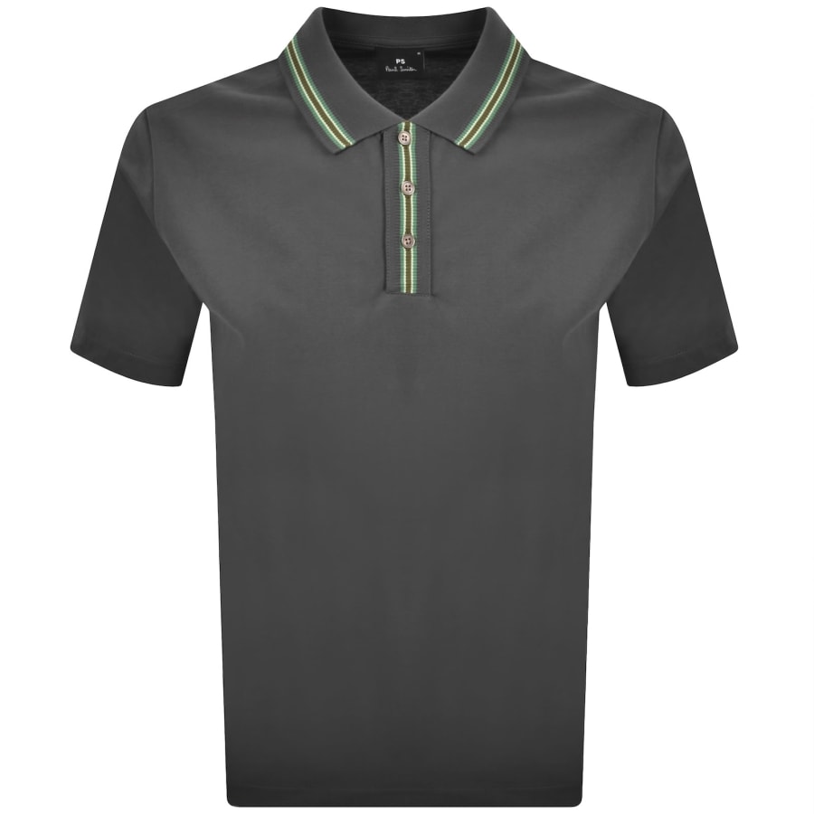 Image number 1 for Paul Smith Tipped Polo T Shirt Grey