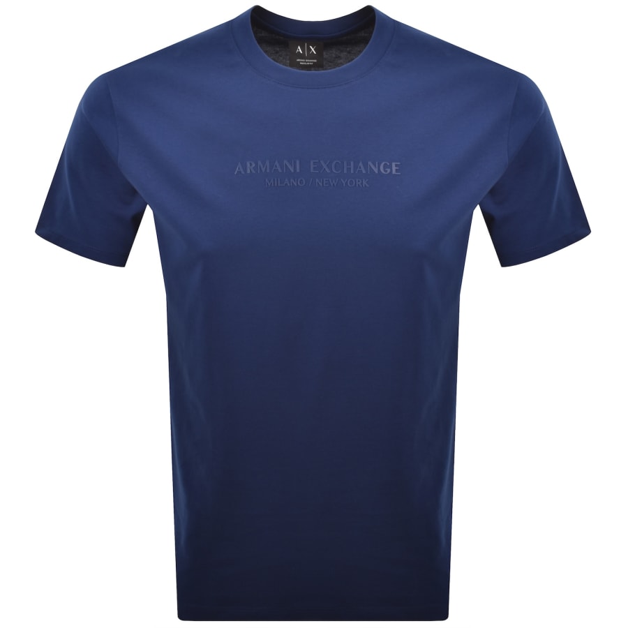 Image number 1 for Armani Exchange Regular Fit Logo T Shirt Blue