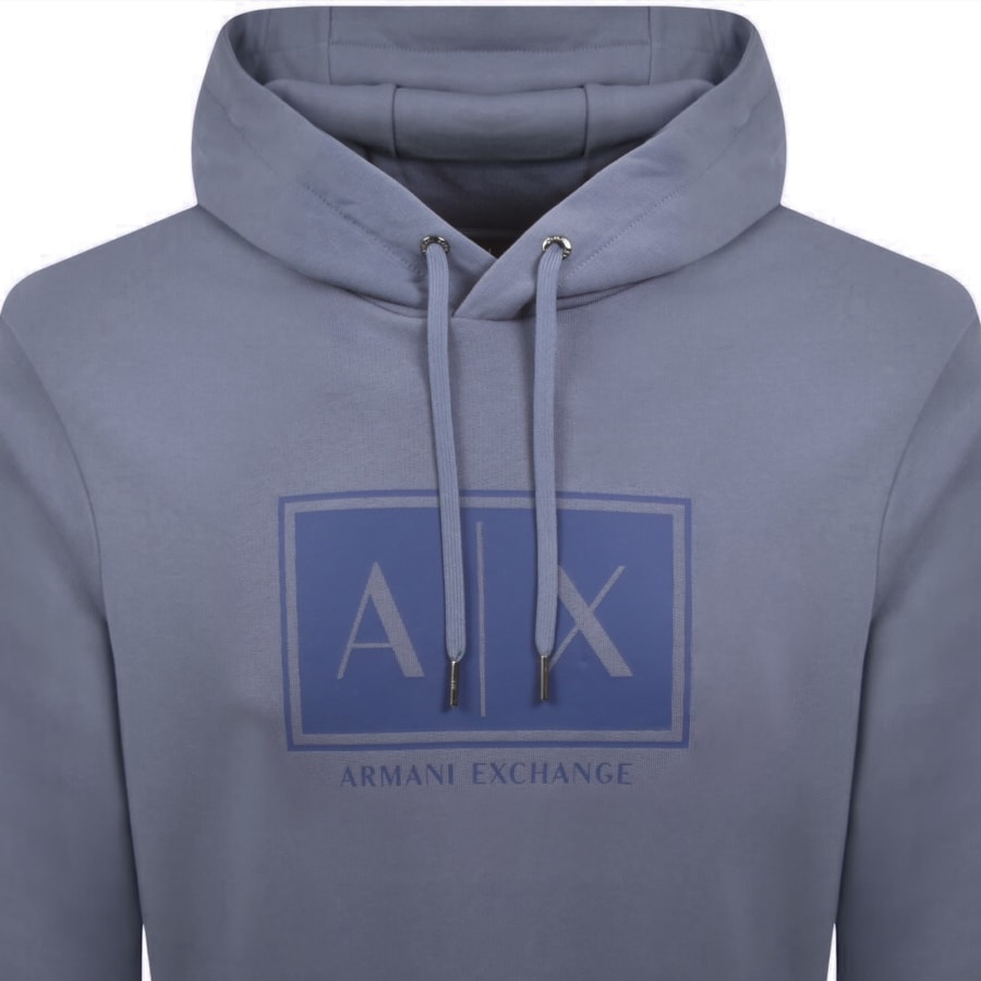 Image number 2 for Armani Exchange Logo Hoodie Blue