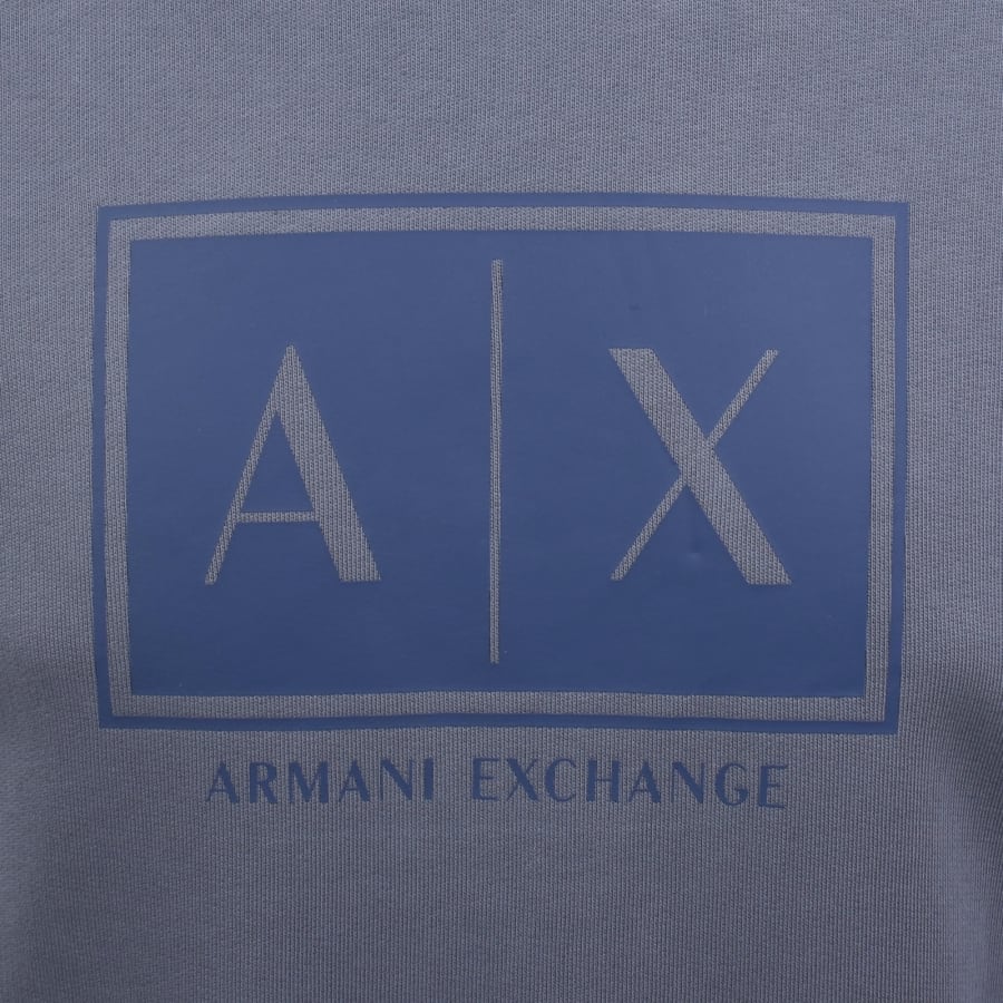 Image number 3 for Armani Exchange Logo Hoodie Blue