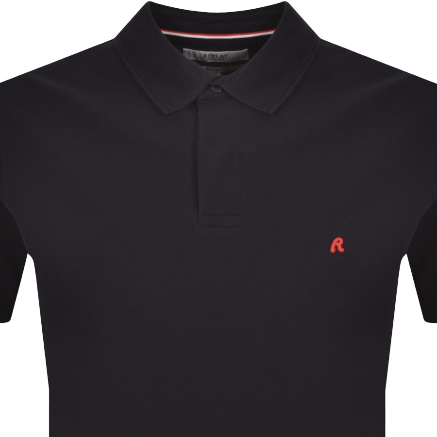 Image number 2 for Replay Short Sleeved Polo T Shirt Navy
