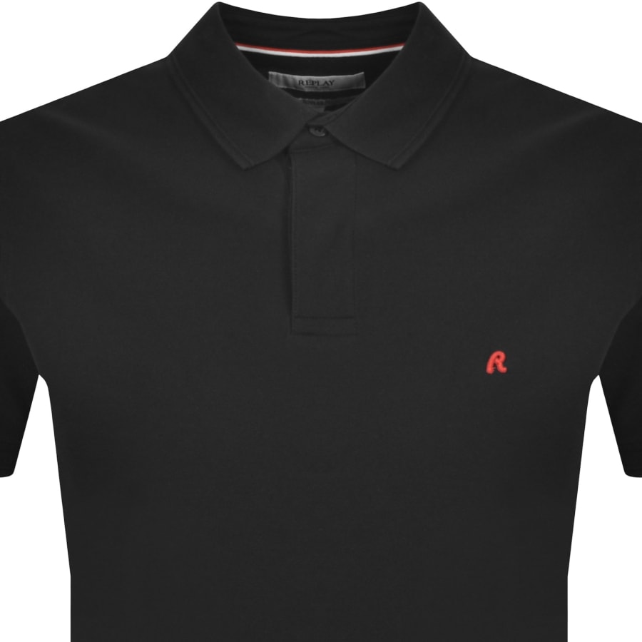 Image number 2 for Replay Short Sleeved Polo T Shirt Black