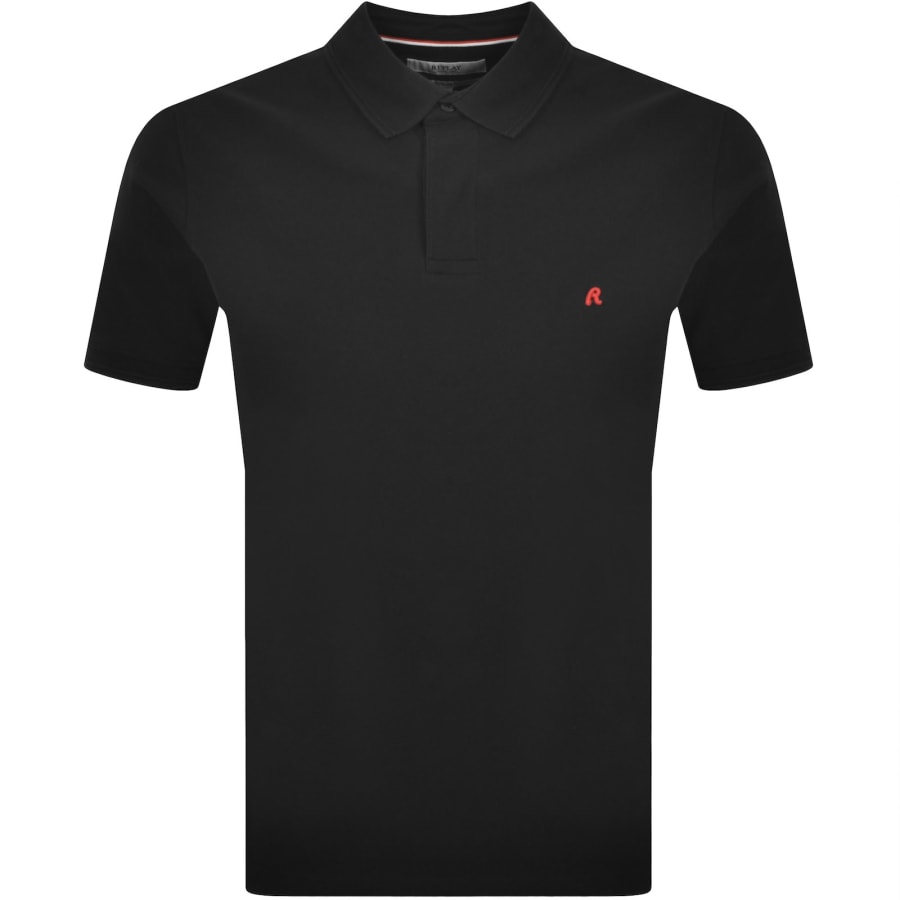 Image number 1 for Replay Short Sleeved Polo T Shirt Black