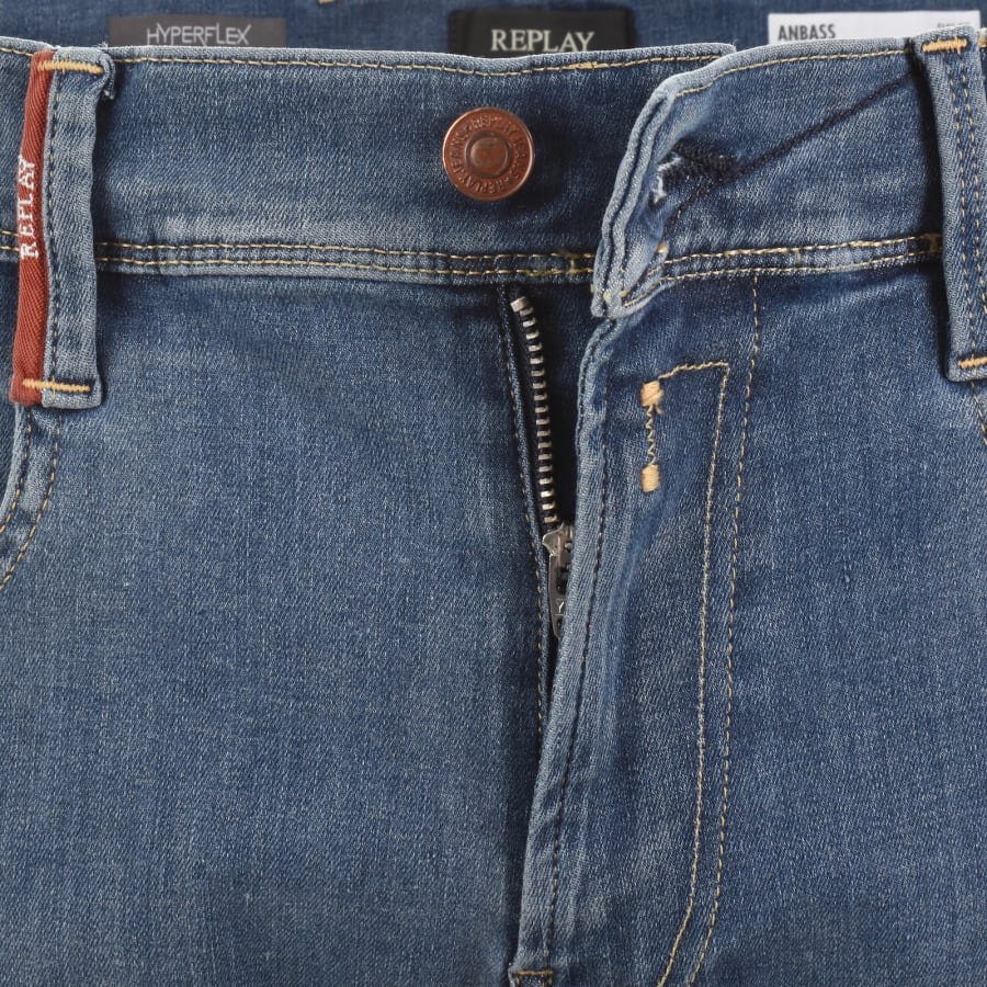 Image number 5 for Replay Anbass Slim Fit Jeans Light Wash Blue