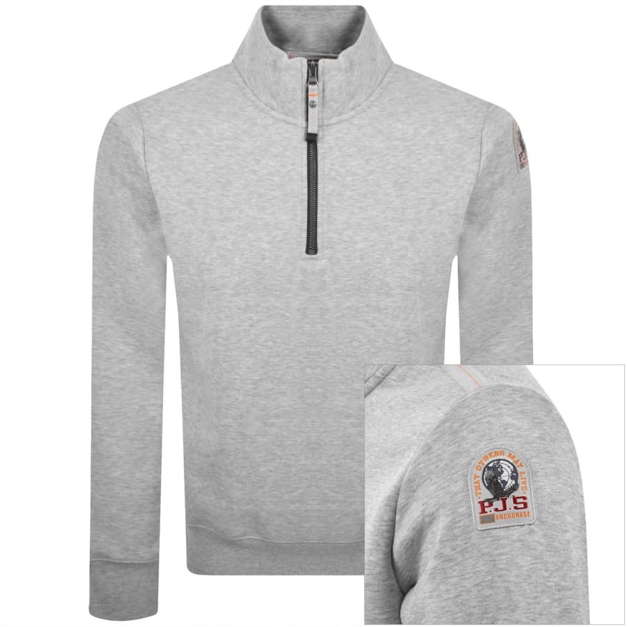 Image number 1 for Parajumpers Broad Peak Zip Sweatshirt Grey