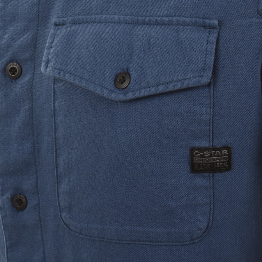 Image number 3 for G-Star Marine Slim Short Sleeved Shirt Blue