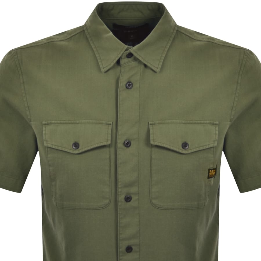 Image number 2 for G-Star Marine Slim Short Sleeved Shirt Green