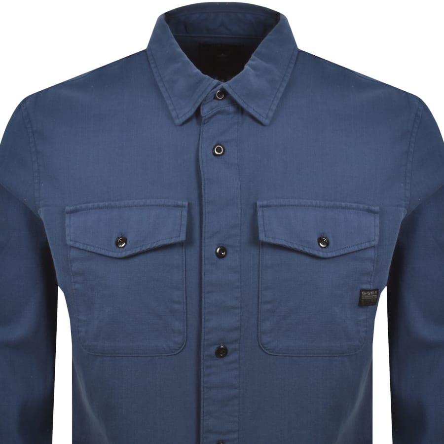 Image number 2 for G-Star Marine Slim Long Sleeved Shirt Blue
