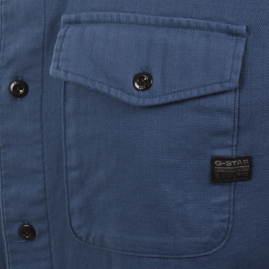 Image number 3 for G-Star Marine Slim Long Sleeved Shirt Blue