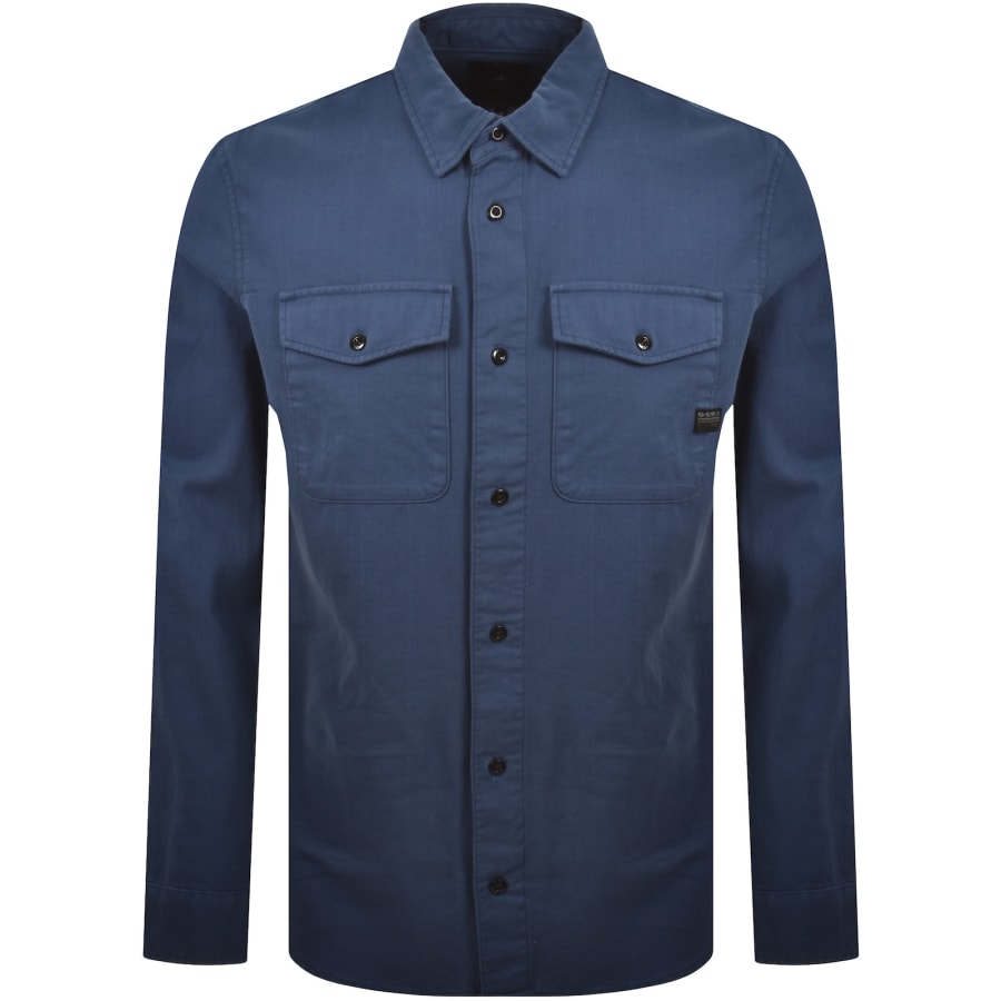 Image number 1 for G-Star Marine Slim Long Sleeved Shirt Blue