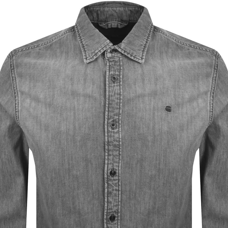Image number 2 for G-Star Clean Long Sleeve Slim Fit Shirt Grey