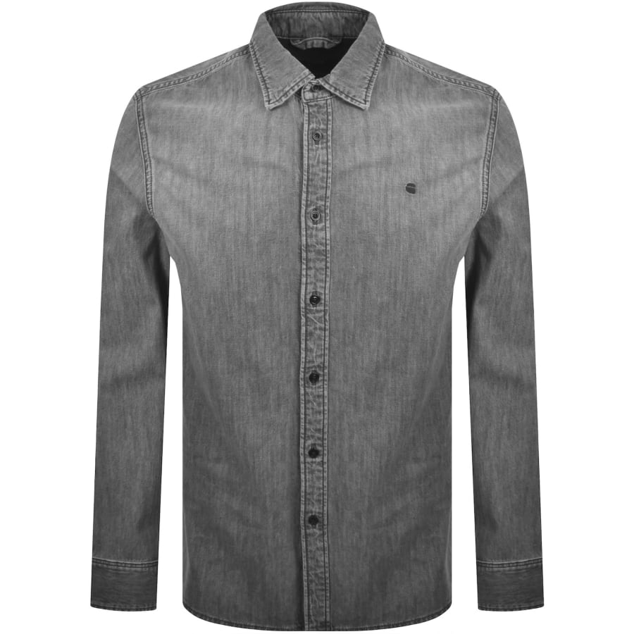Image number 1 for G-Star Clean Long Sleeve Slim Fit Shirt Grey