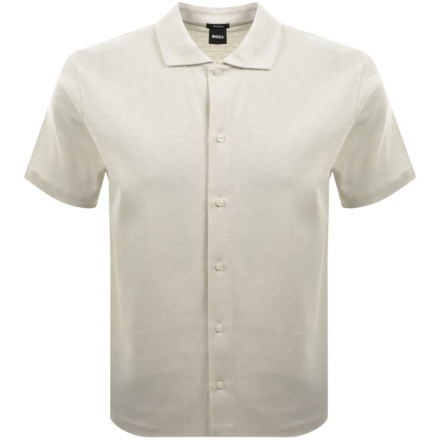 Image number 1 for BOSS C Powell 118 Short Sleeve Shirt Beige