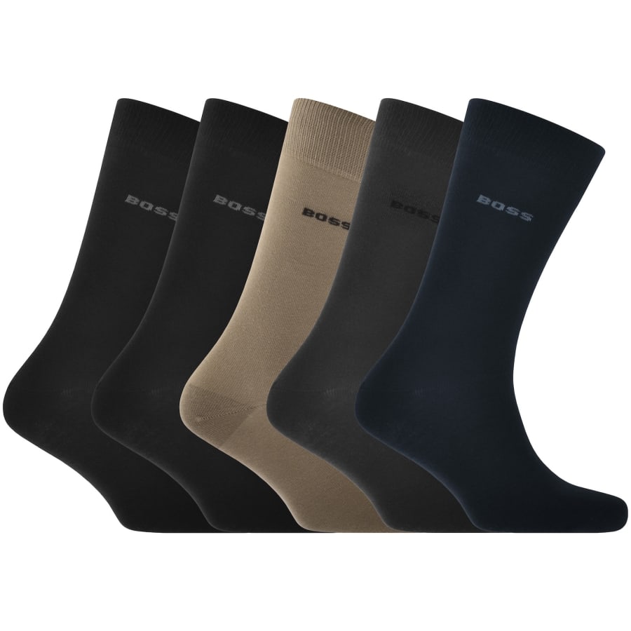 Image number 1 for BOSS 5 Pack Logo Crew Socks