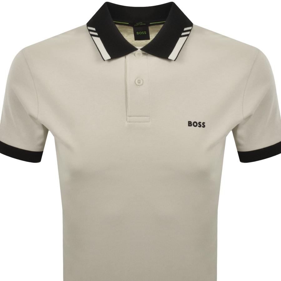Image number 2 for BOSS Paule Network Polo T Shirt Beige