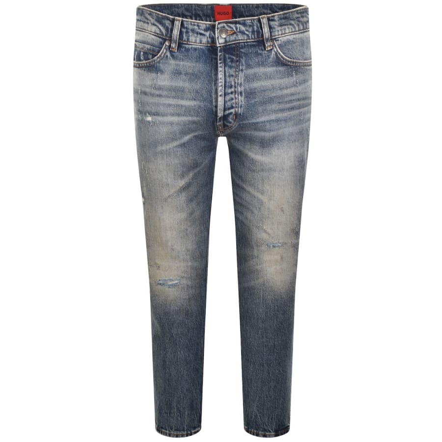 Image number 2 for HUGO 634 Tapered Fit Jeans Mid Wash Blue