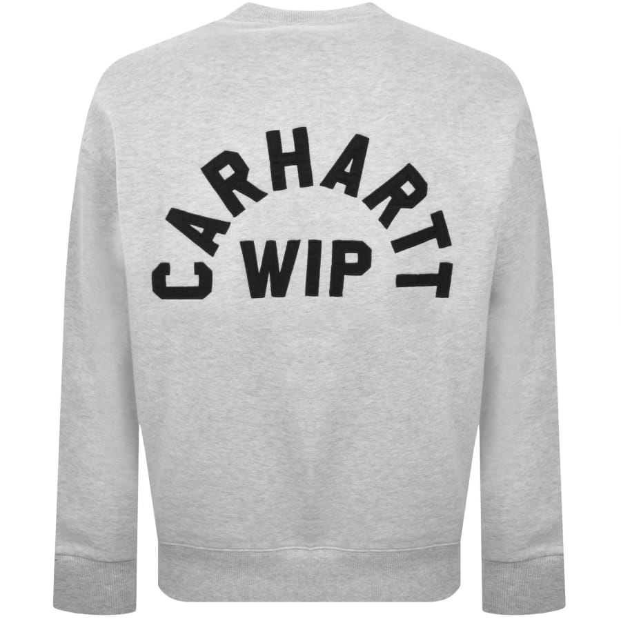 Image number 5 for Carhartt WIP Arch Script Sweatshirt Grey