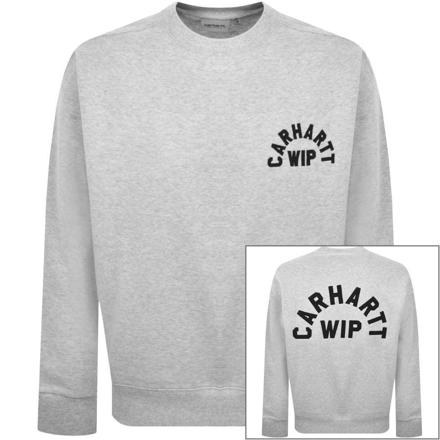 Image number 1 for Carhartt WIP Arch Script Sweatshirt Grey