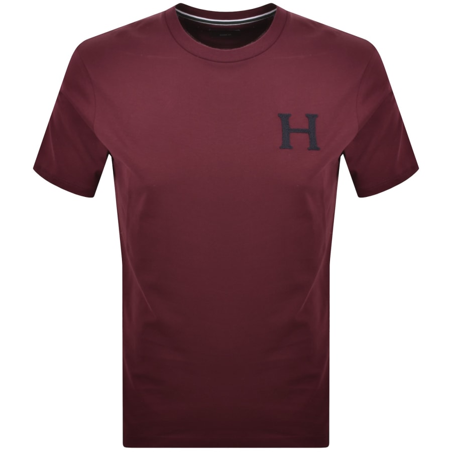 Image number 2 for Hackett Heritage H Back T Shirt Burgundy