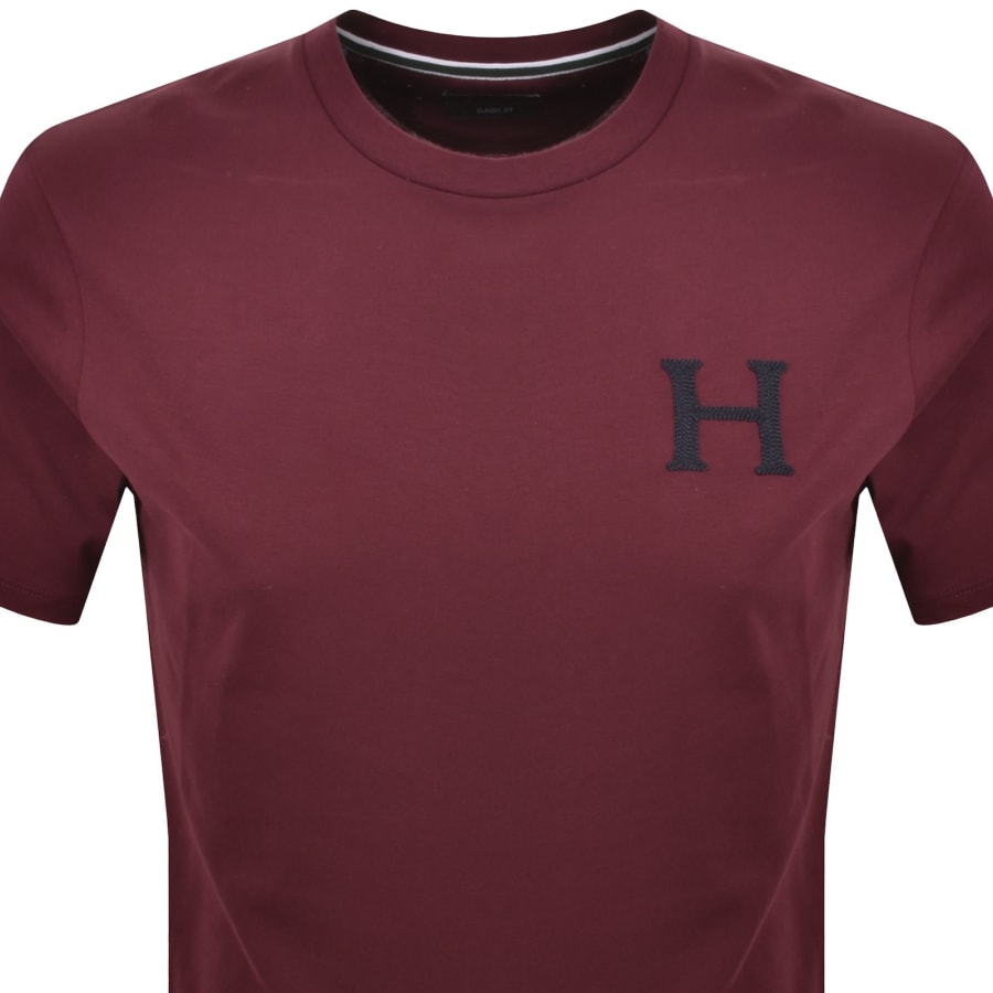 Image number 3 for Hackett Heritage H Back T Shirt Burgundy