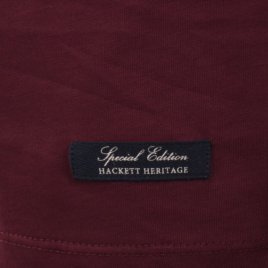 Image number 4 for Hackett Heritage H Back T Shirt Burgundy