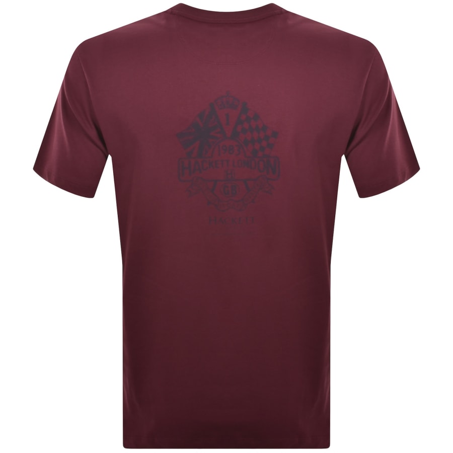 Image number 5 for Hackett Heritage H Back T Shirt Burgundy