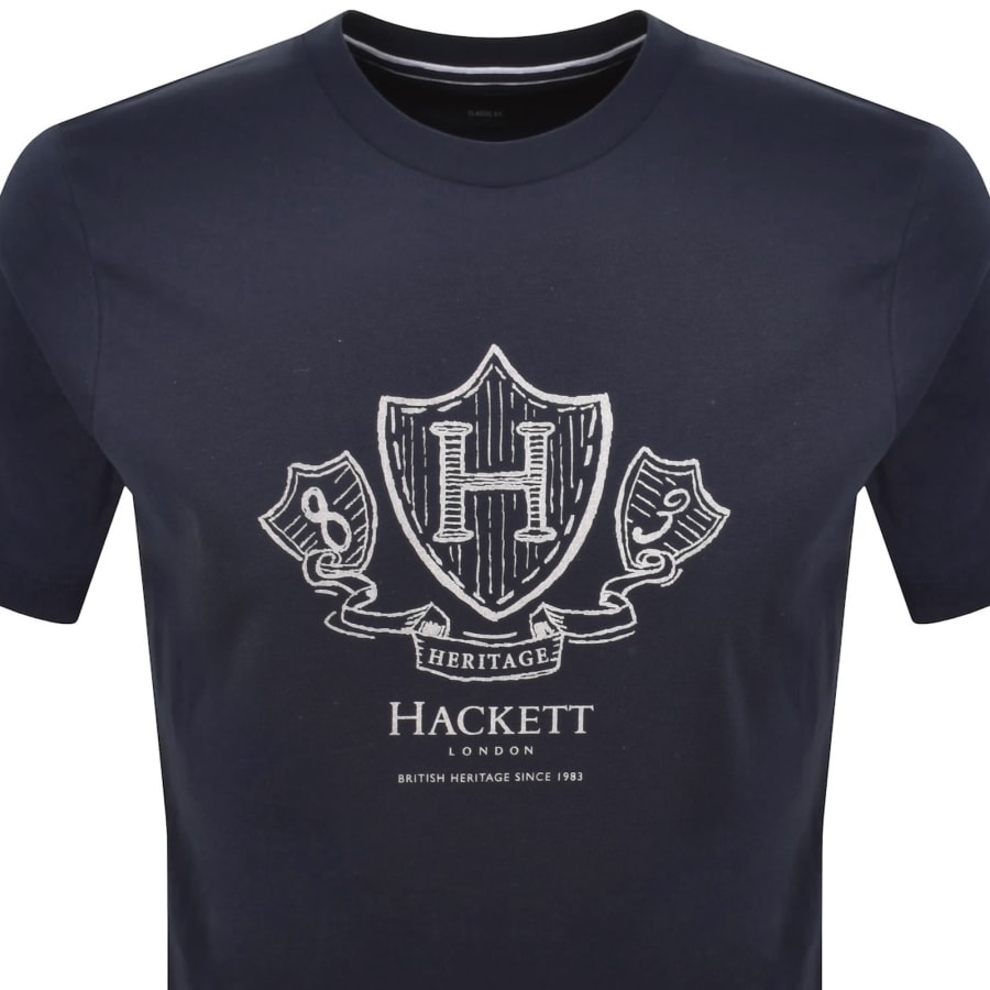 Image number 2 for Hackett Heritage H Logo T Shirt Navy
