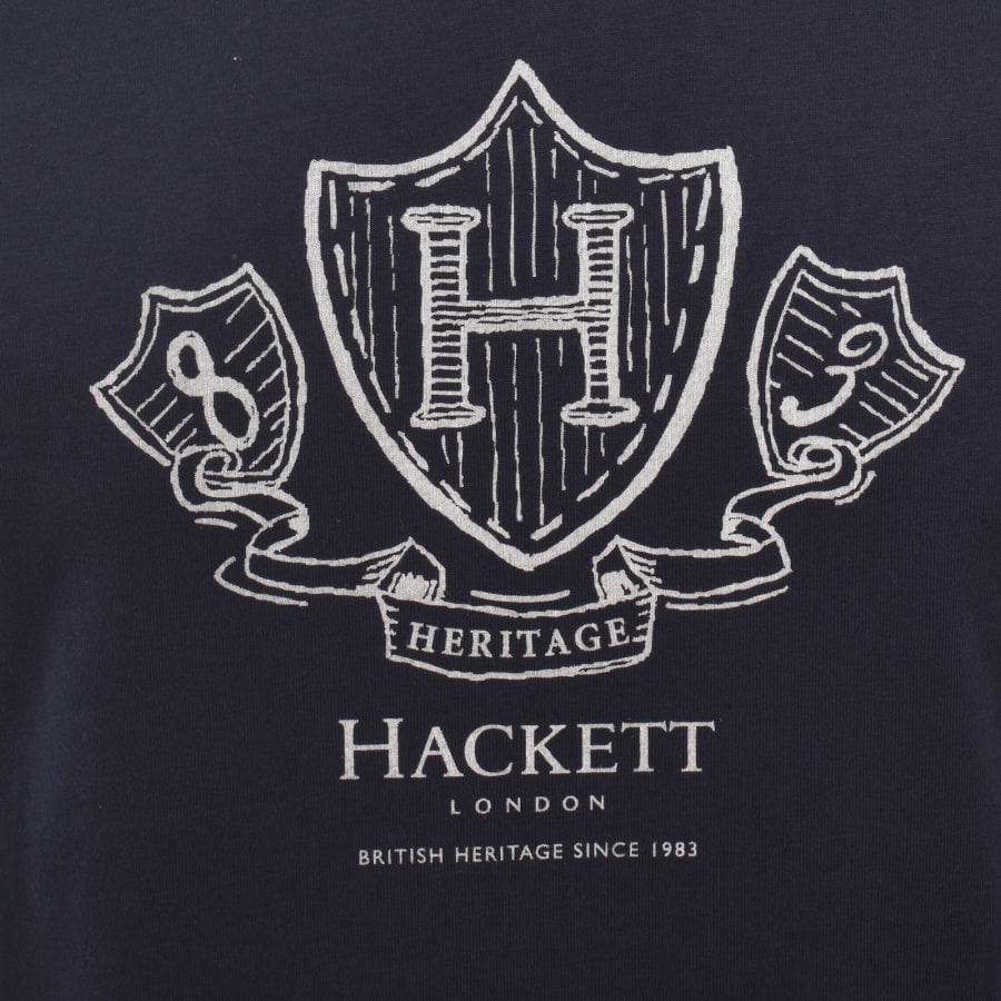 Image number 3 for Hackett Heritage H Logo T Shirt Navy