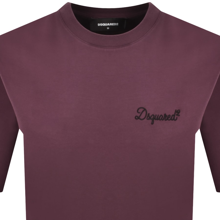 Image number 2 for DSQUARED2 Signature Loose Fit T Shirt Purple