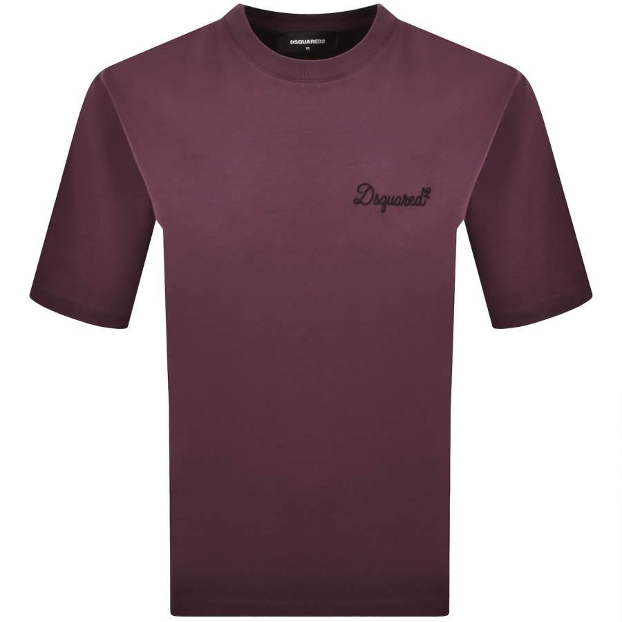 Image number 1 for DSQUARED2 Signature Loose Fit T Shirt Purple