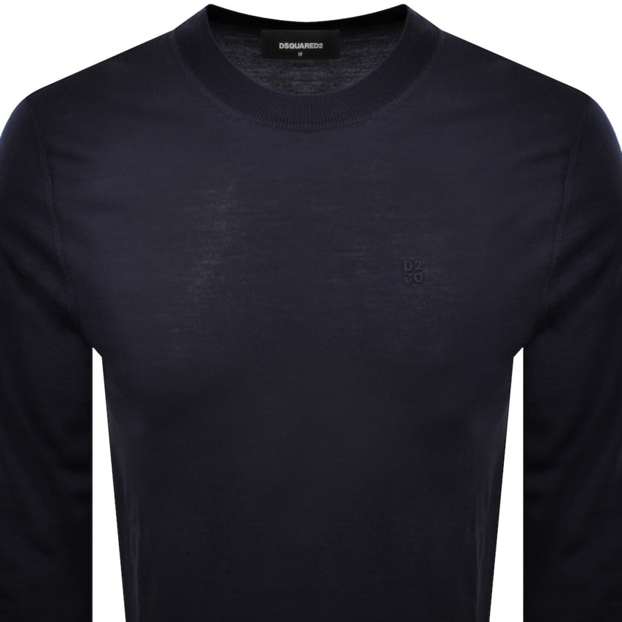 Image number 2 for DSQUARED2 Crew Neck Knit Jumper Navy