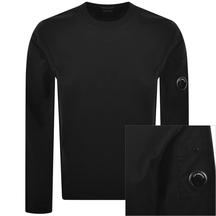Image number 1 for CP Company Long Sleeve Lens T Shirt Black