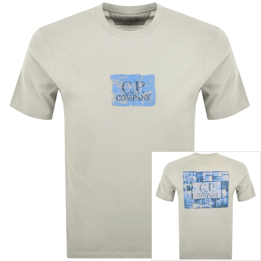 Image number 1 for CP Company Back Logo T Shirt Beige