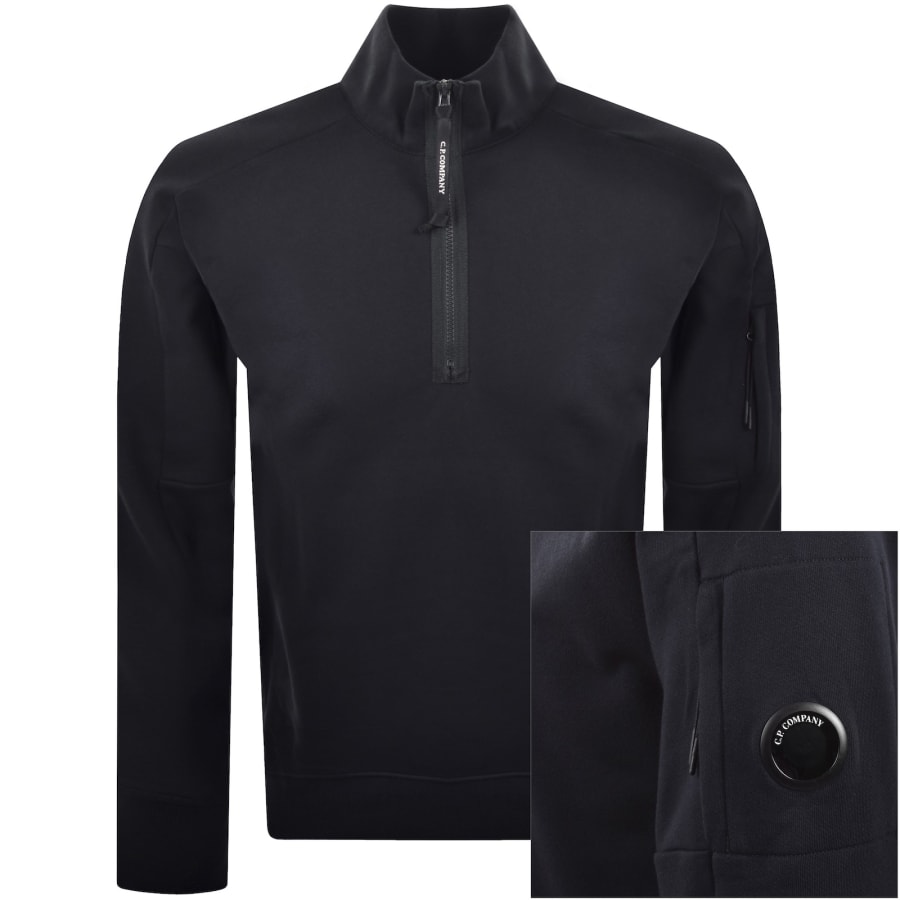 Image number 1 for CP Company Half Zip Sweatshirt Navy